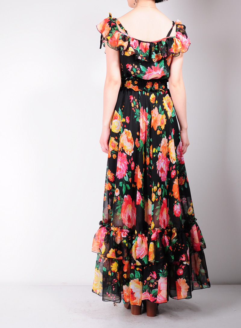 Black Floral Maxi Dress 7