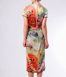 Water paint flowers Qipao 2