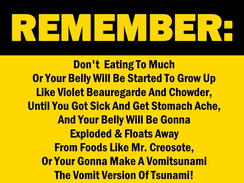 Remember 2: Don't Eating Too Much! by alexis45678 on DeviantArt