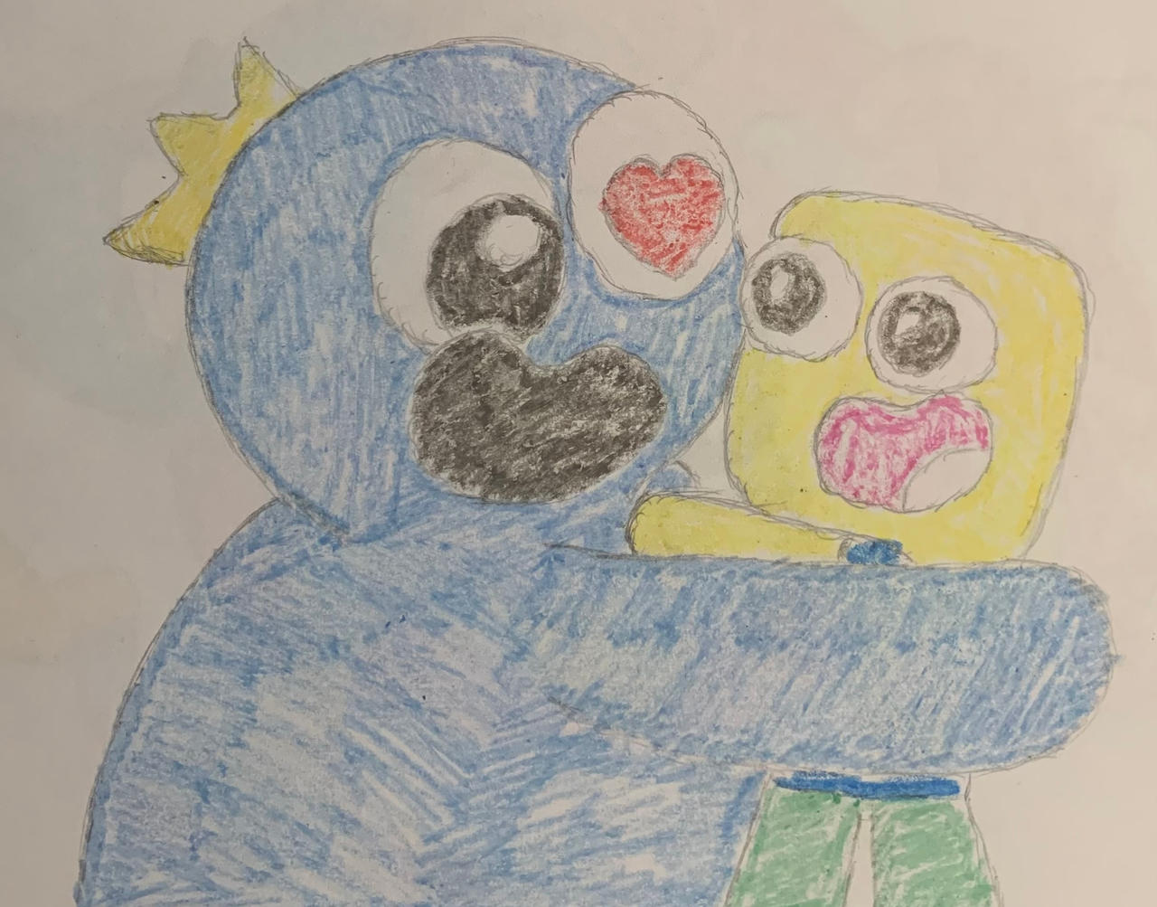 Blue and Player hug by MegaByteRed on DeviantArt
