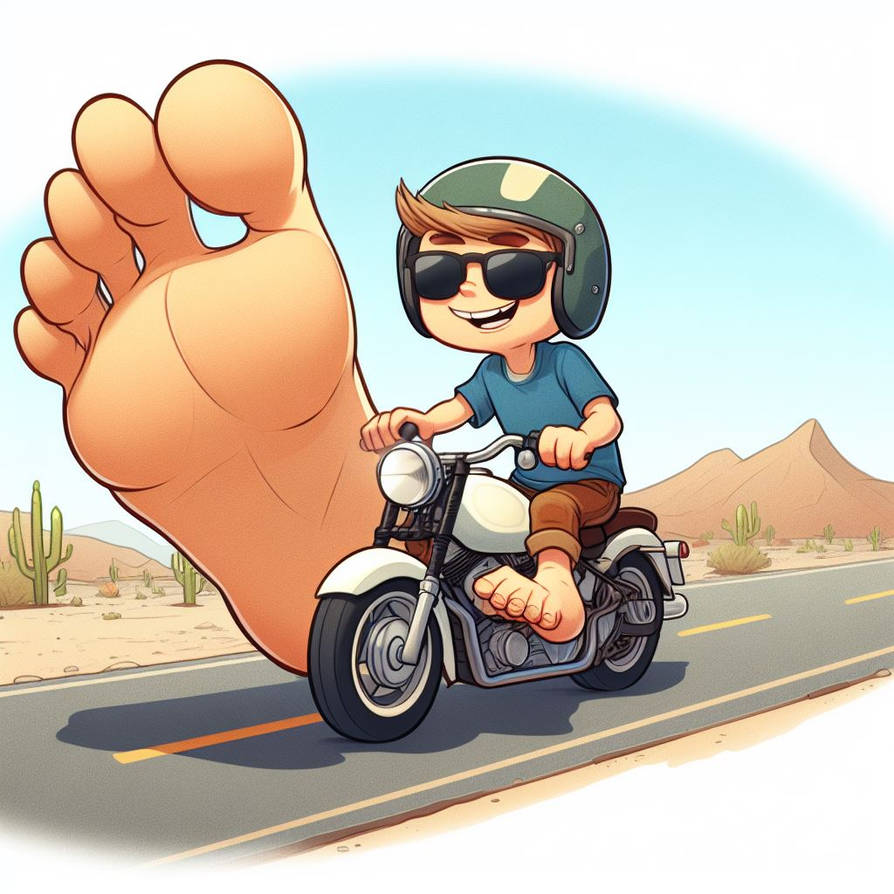 One Foot Rider Big lead foot rider. by MegaByteRed on DeviantArt