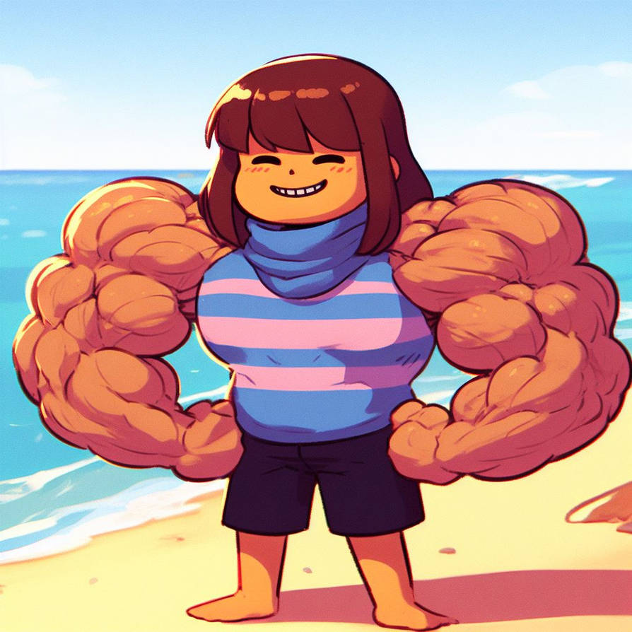Frisk Levels Frisk Muscle Growth. by MegaByteRed on DeviantArt