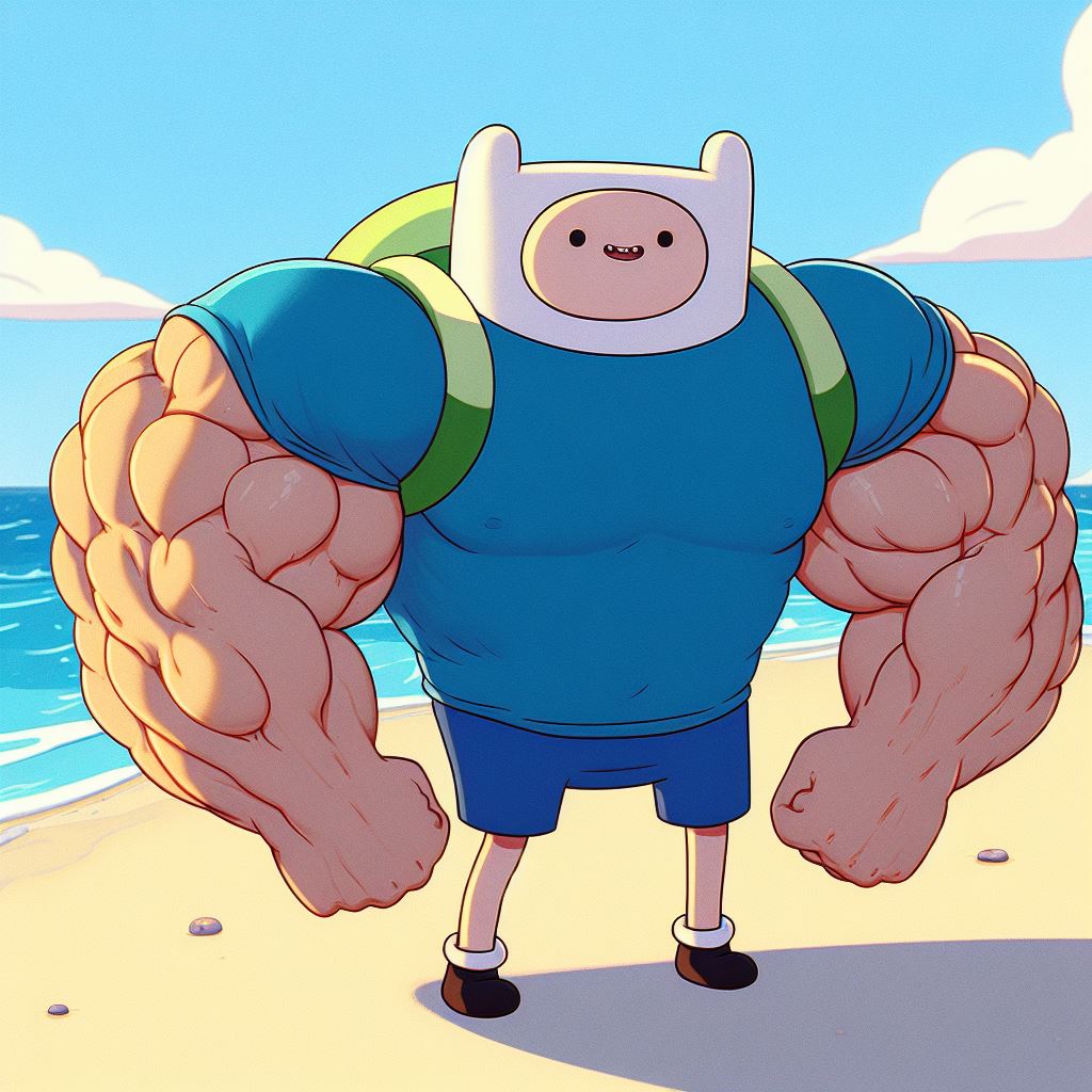 Finn the Buff Human by MegaByteRed on DeviantArt