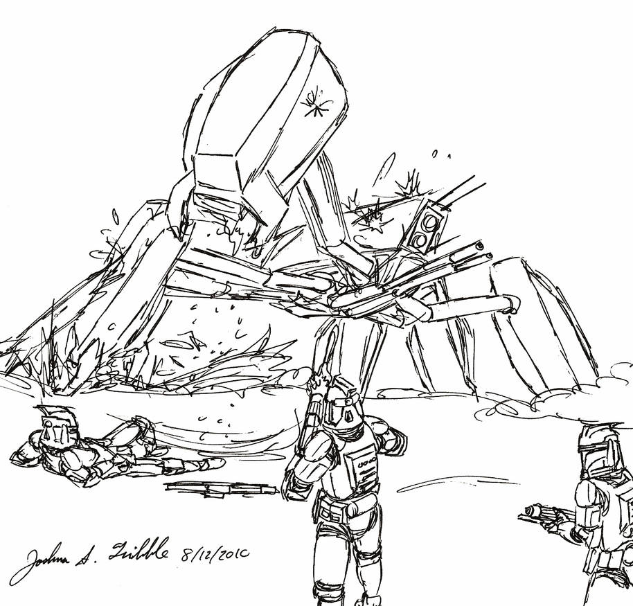 Frame One Command Crab Fighting a Crab Droid by Tribble-Industries on DeviantArt
