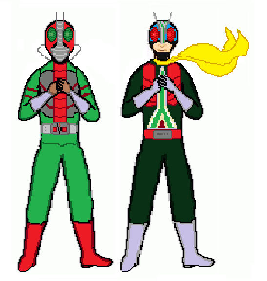 Kamen Rider V3 and Riderman by dondepp on DeviantArt
