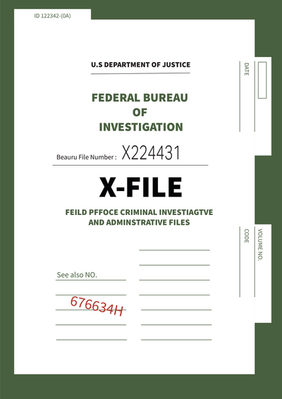 FBI X-Files folder cover green by Oliverunitedkingdom on DeviantArt