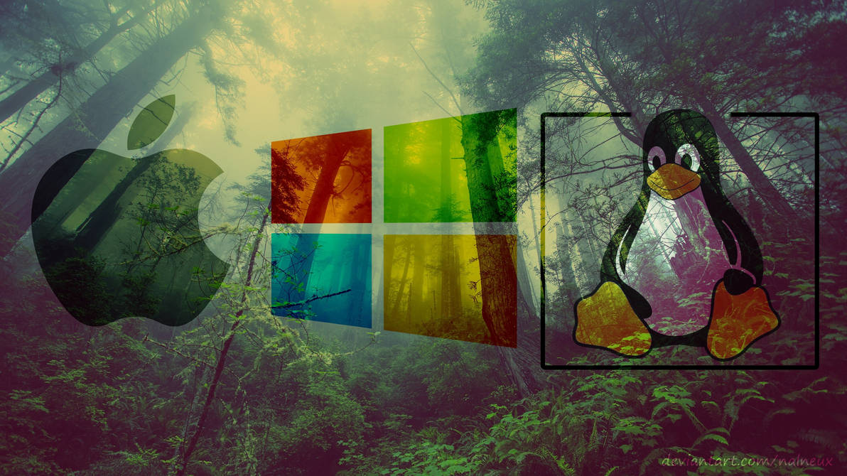 Linux powered .Windows, MAC and Linux wallpaper. by nalneux on DeviantArt