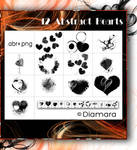 12 Abstract Hearts by Diamara