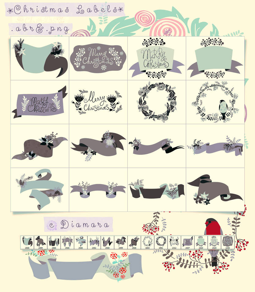 Christmas Labels/Ribbons by Diamara on DeviantArt
