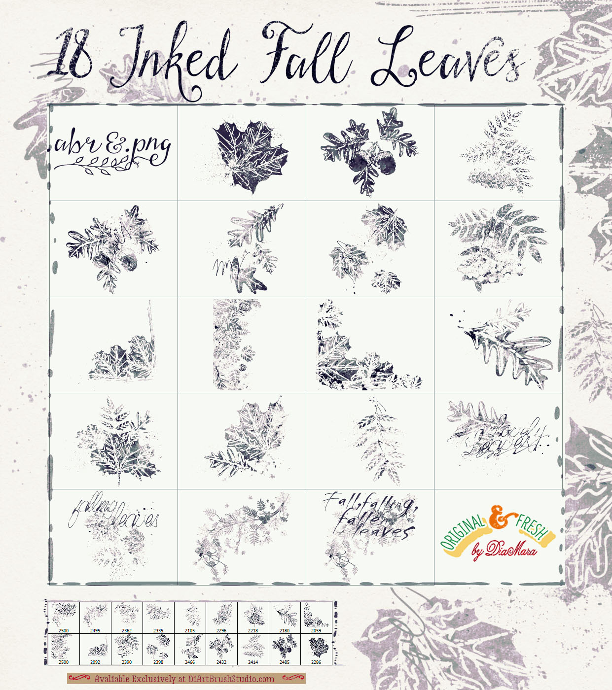 18 Inked Fall Leaves