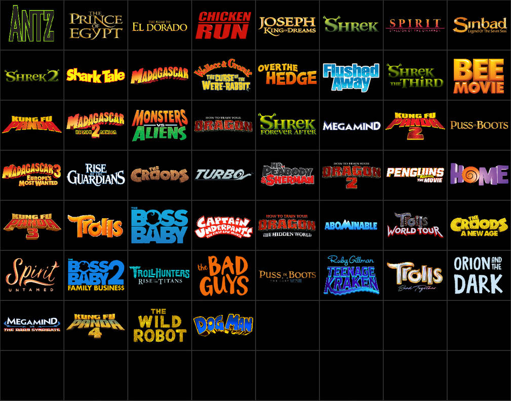 DREAMWORKS movie titles by a11395rusteze on DeviantArt