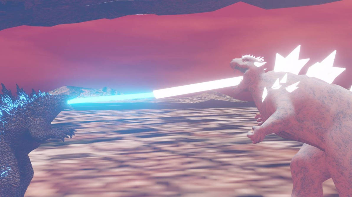 Godzilla Vs Shimu Beam Clash by dinomundo on DeviantArt