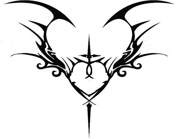 Tribal Heart With Dagger And Wings Tattoo by scrletfyre on DeviantArt Tribal Heart With Dagger And Wings Tattoo by scrletfyre on DeviantArt