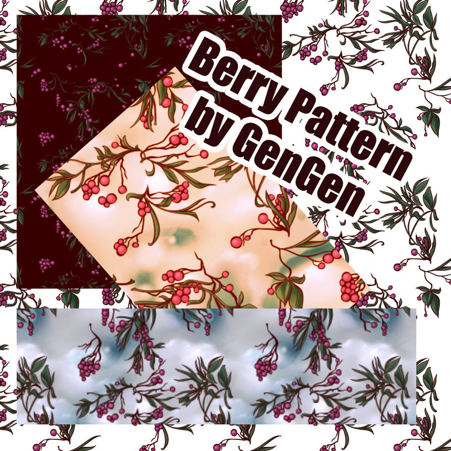 Writing Pattern Berry Berry Pattern by GenGen-Art on DeviantArt