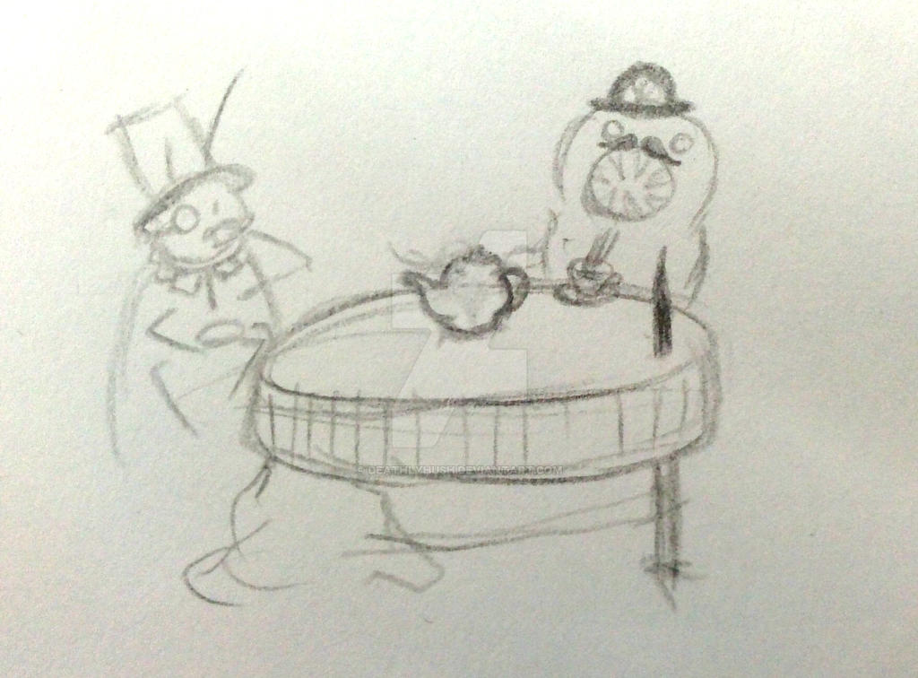 Tea Party Sketch by DeathlyHush on DeviantArt