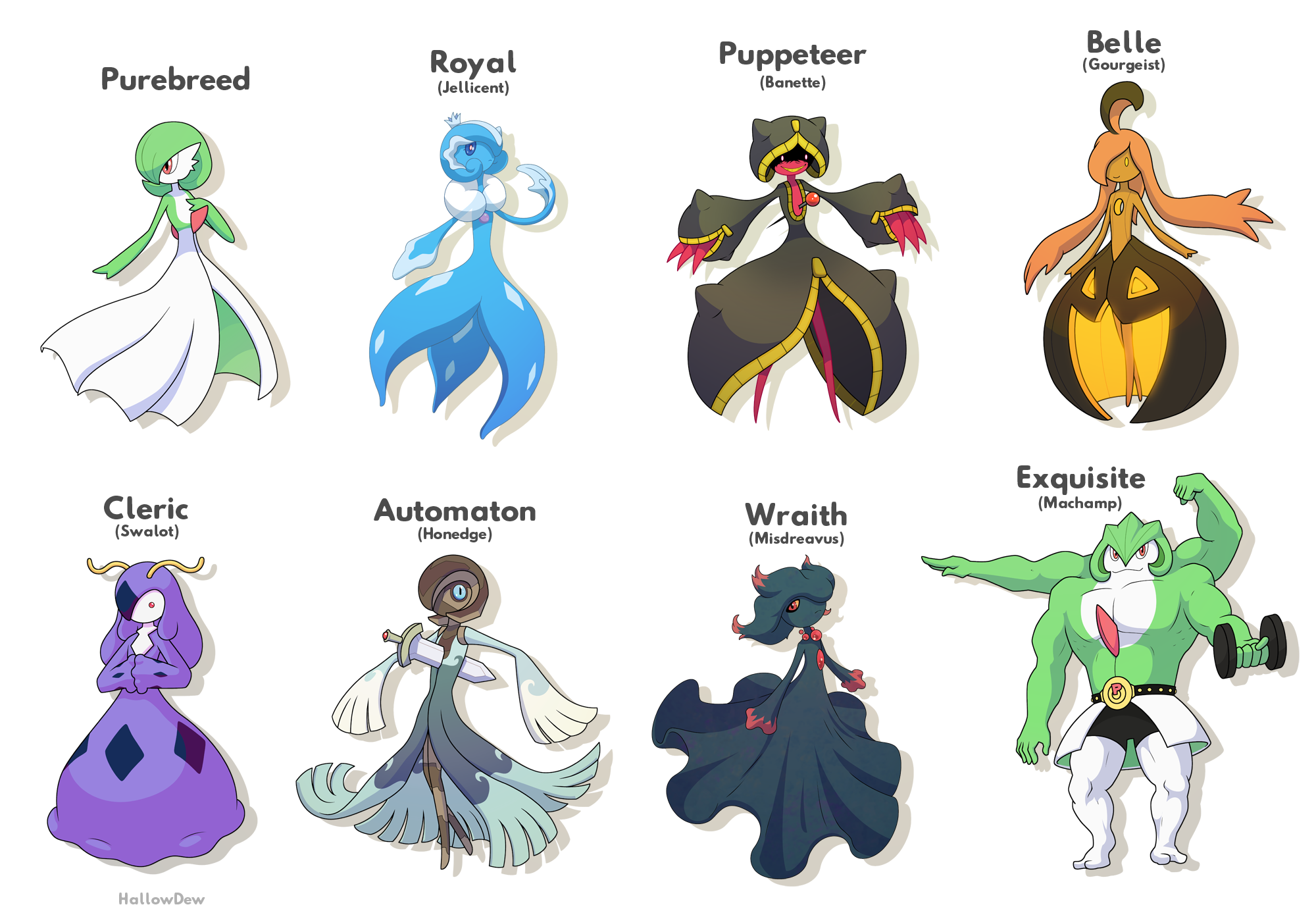 Gardevoir Crossbreeds by HallowDew on DeviantArt