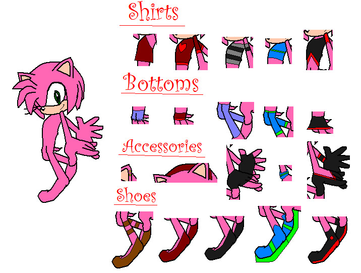 Amy Rose Dress Up by DakotaTheFox on DeviantArt