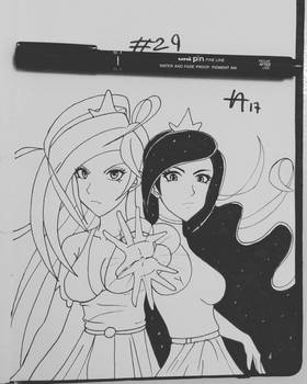 Princess Celestia and Princess Luna - Inktober 29