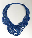 Blue Needle Lace Necklace by Wabbit-t3h