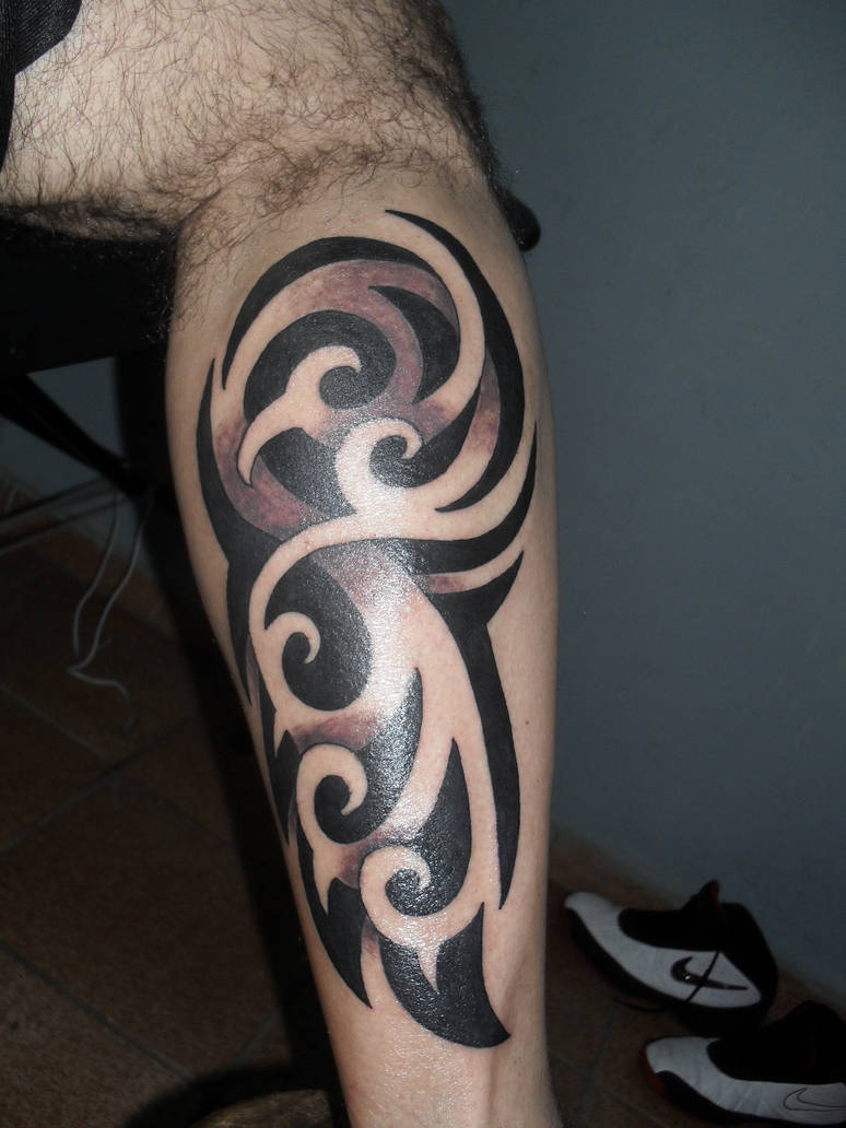 Tribal leg tattoo by xandaumtattoo on DeviantArt