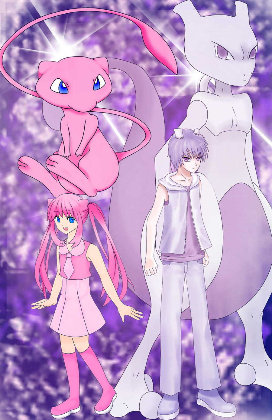 [Collab] MewTwo + Mew Personification