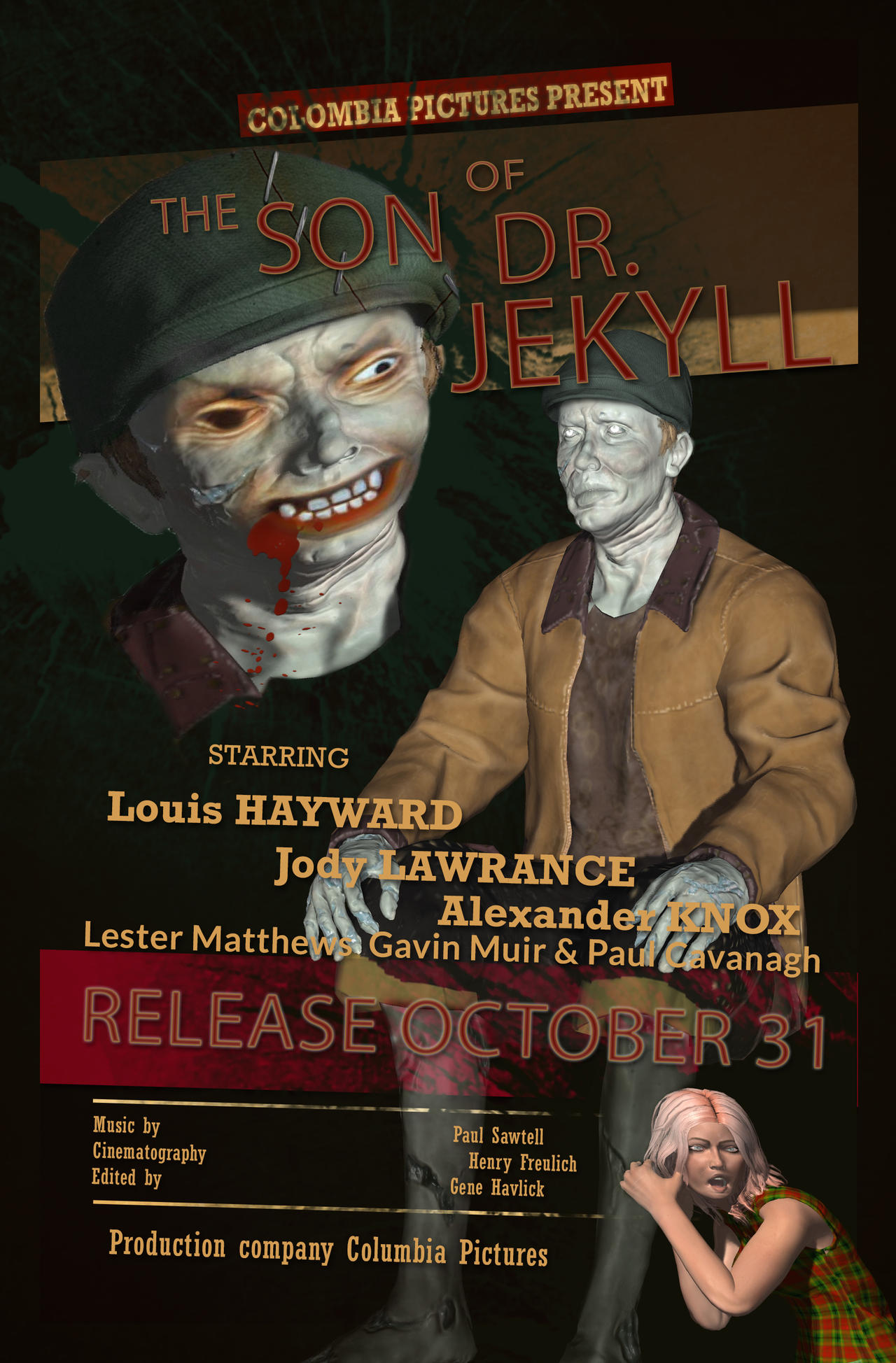 The son of Dr. Jekyll movie poster fifties style