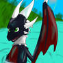 Cynder in the lake