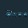 5 Round Social Media Icons PSD