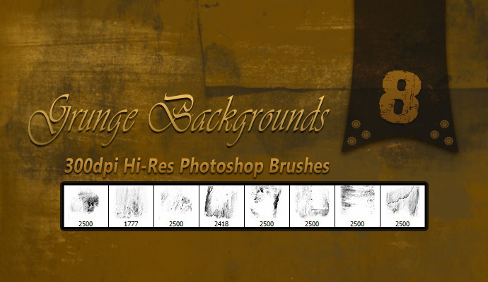 8 Free Hi-Res Grunge Background Brushes