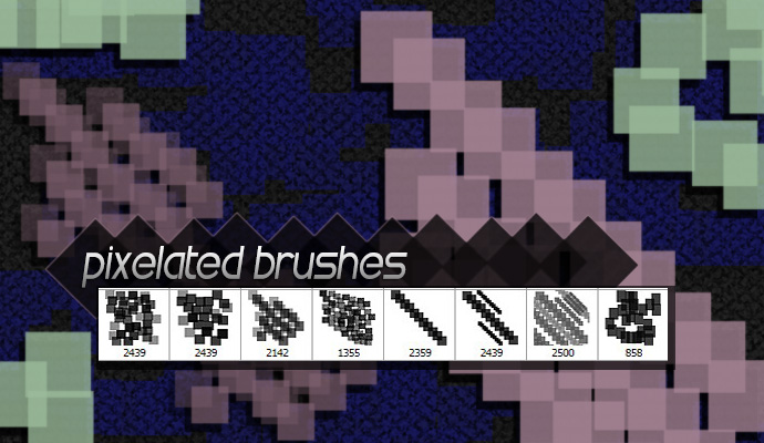 8 Free Hi-Res Pixelated Photoshop Brushes by designerfied