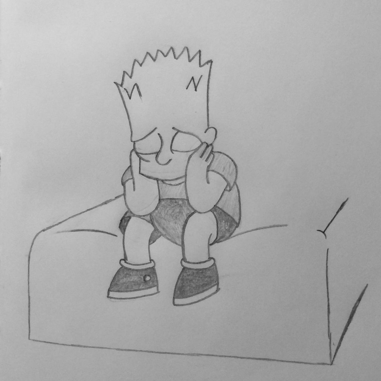 Sad Bart Simpson Hood Drawings