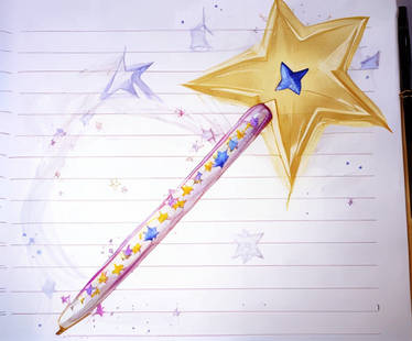 I used Pixai on old drawing of a magic wand 3