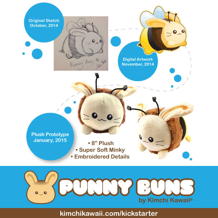 Honey Bun Cute Plush by kimchikawaii