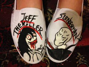 Painted Jeff and Slender shoes.