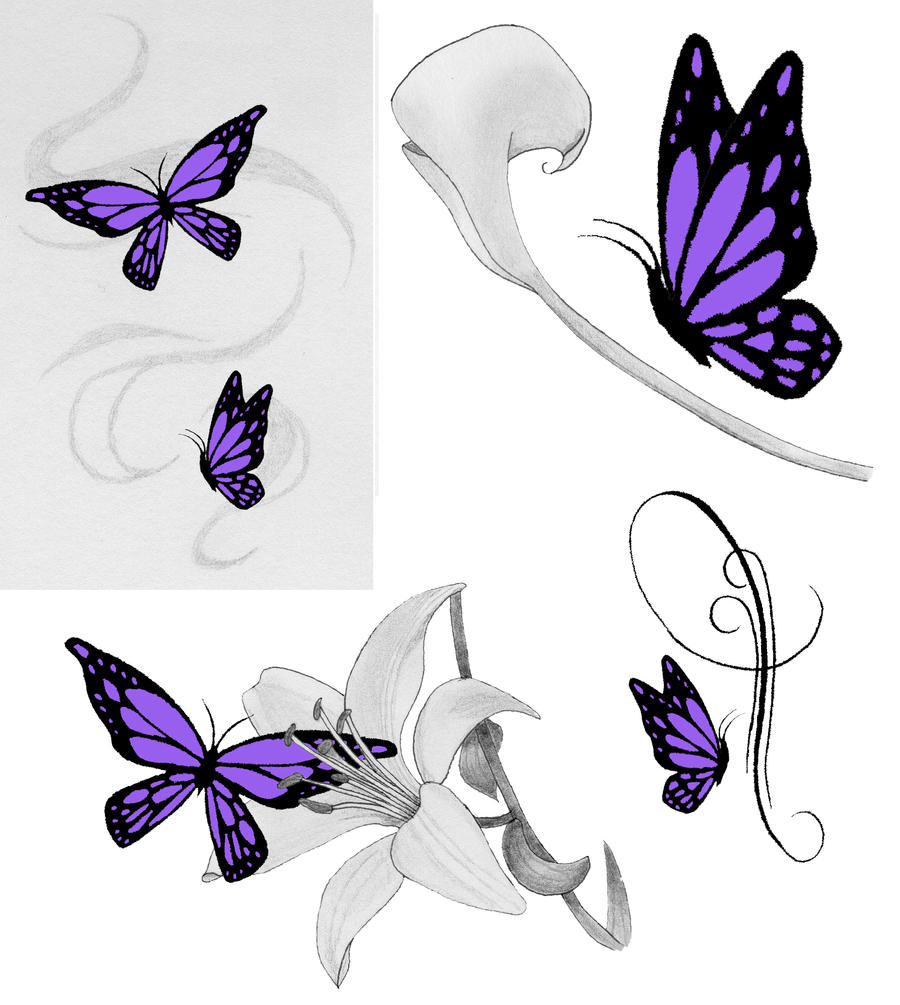 Purple Butterfly Tattoos by jess-wood on DeviantArt