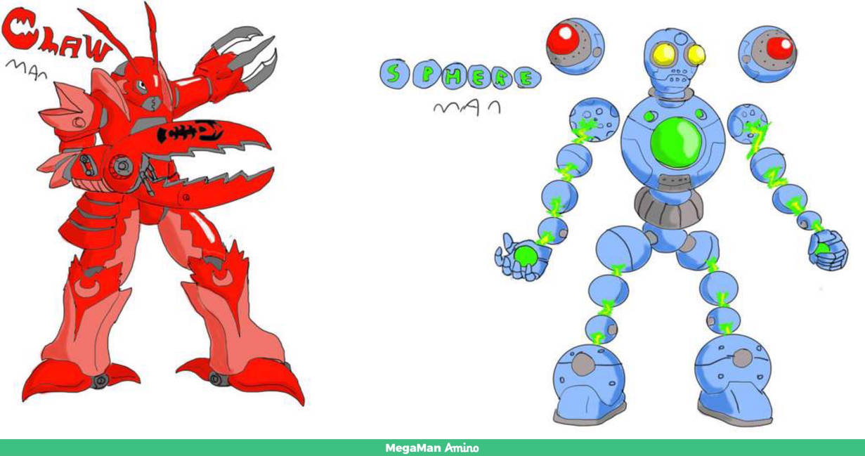 Robot masters-claw man and sphere man by robertoadder8 on DeviantArt