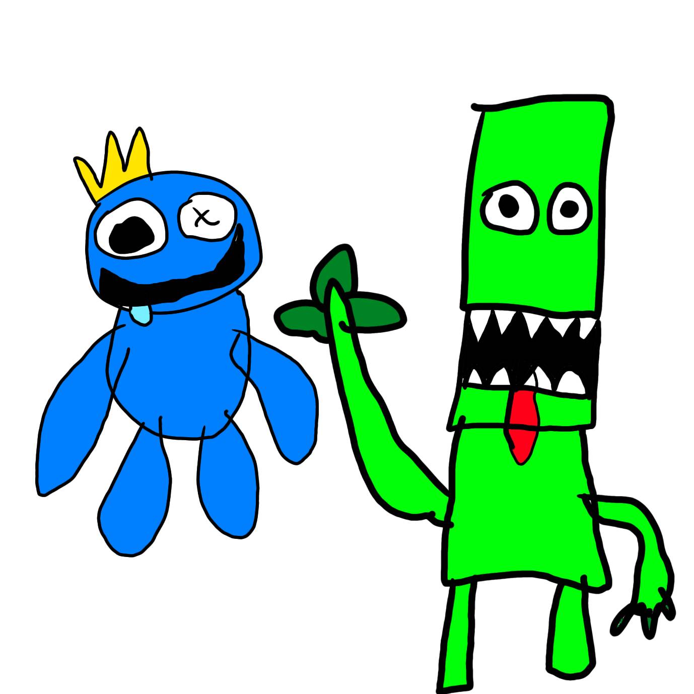 Blue, green and orange (Rainbow Friends) by xXfLuffyFurryXx on DeviantArt