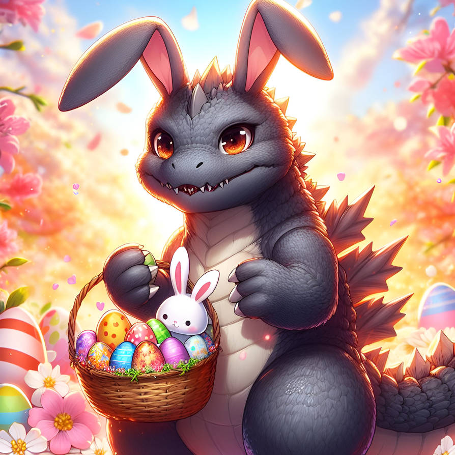 Spring Godzilla Godzilla celebrates Easter by Talasia85 on DeviantArt