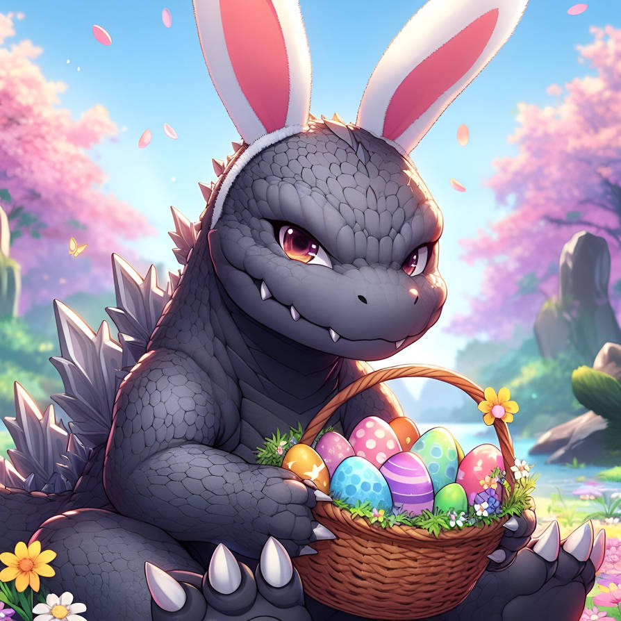 Spring Godzilla Godzilla celebrates Easter by Talasia85 on DeviantArt