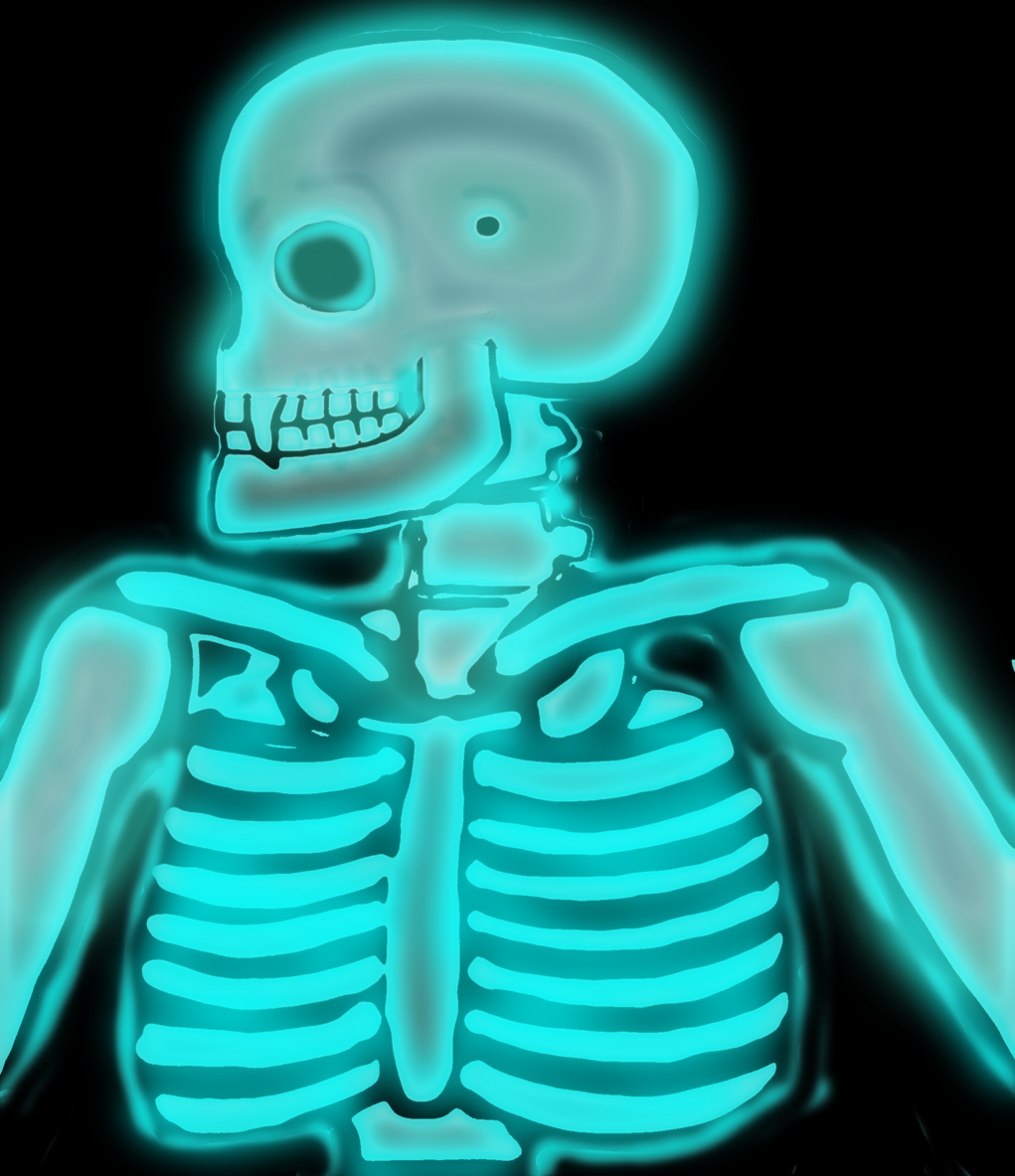 Glow skeleton X-ray doodle by Captain-Toro on DeviantArt