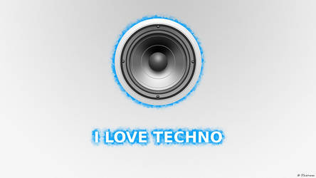 I Love techno Subwoofer Blue