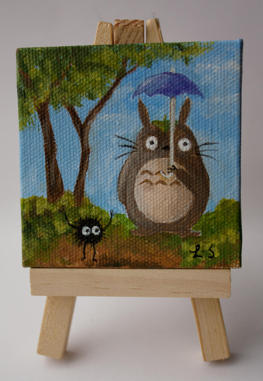 Totoro and Soot Cross Over Mini Painting