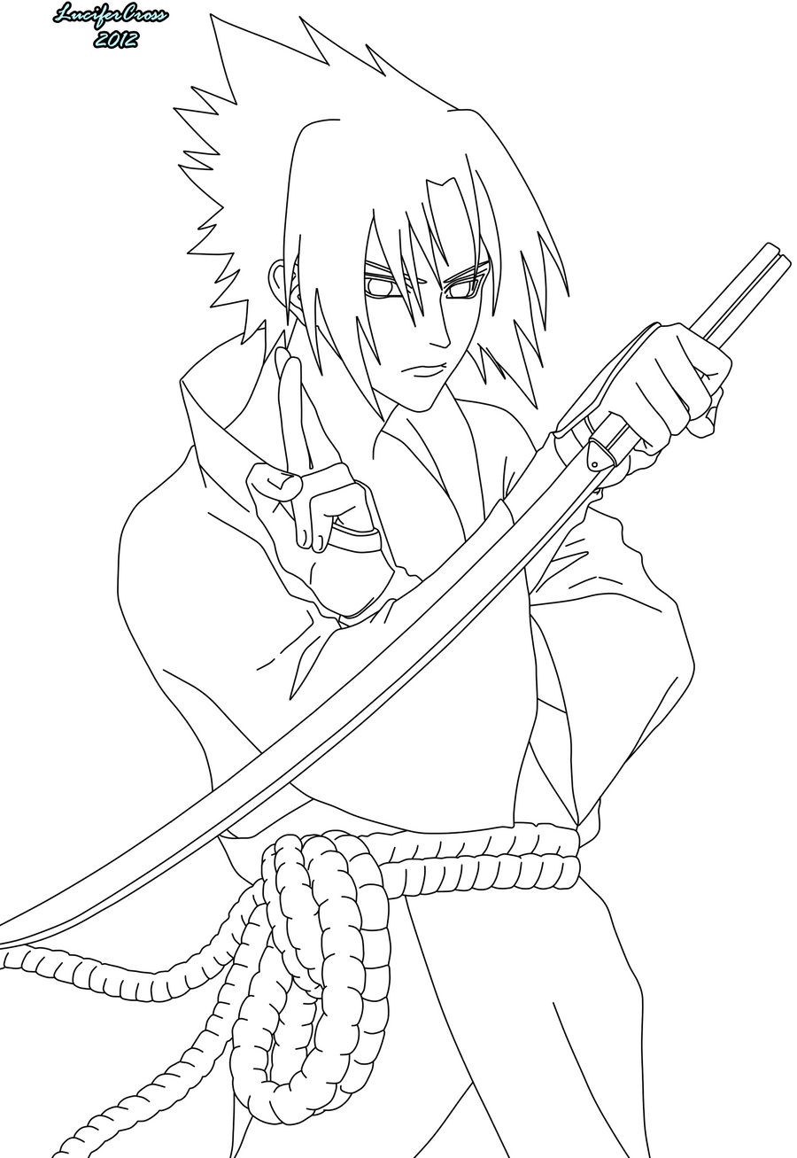 Sasuke Line Trace Sasuke Uchiha Lineart by LuciferCross on DeviantArt