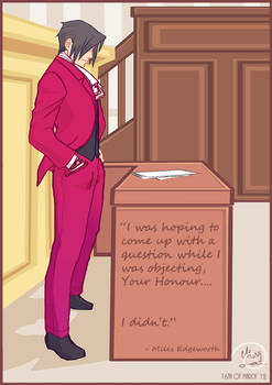 Ace Attorney: Miles Edgeworth in courtroom