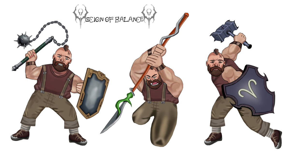 Dwarf character dynamic Poses