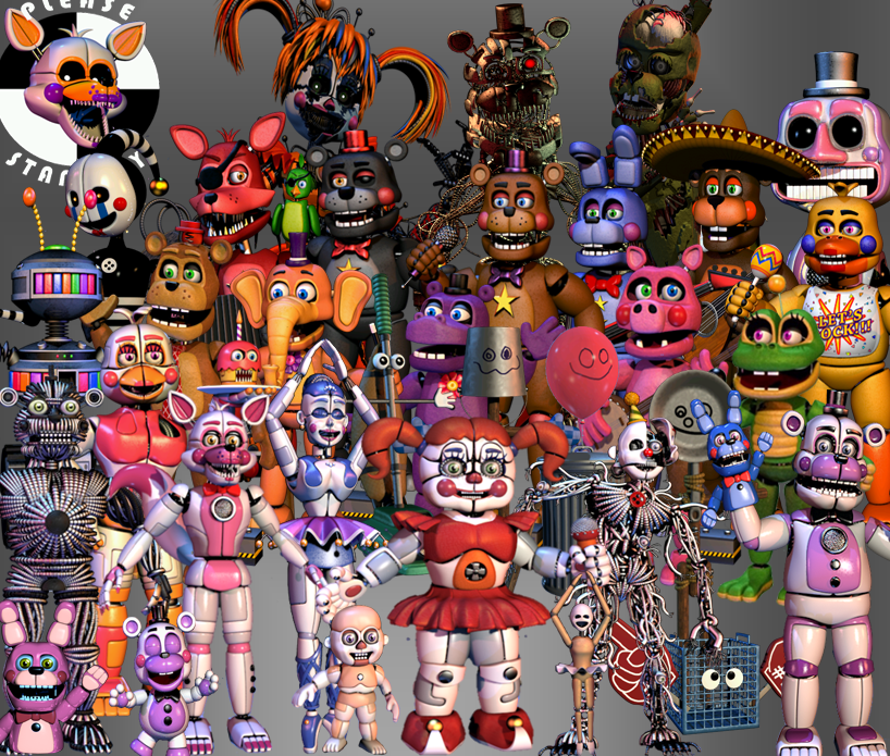 Complete list of all FNaF animatronics by GerodotMapper on DeviantArt