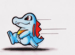 GIF: Totodile walking