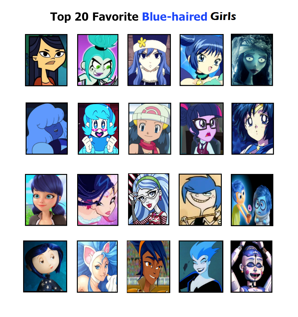 Girl Cartoon Characters With Blue Hair