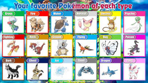 Favorite Pokemon of Each Type (Updated)