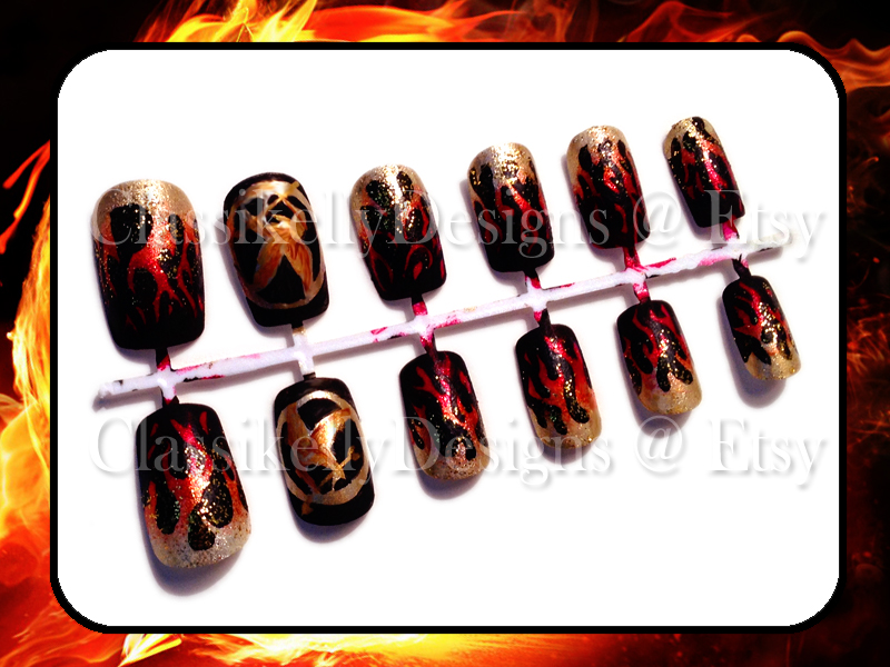 Hunger Games Girl on Fire Nail Set